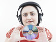 asian woman of indian origin with headphones
