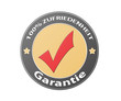 Illustration: Garantie 100% Zufriedenheit fett Garantie 100% Zufriedenheit fett