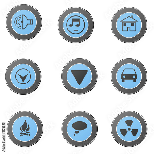 Illustration: Modern Blue Web Icon Set 3 Modern Blue Web Icon Set 3