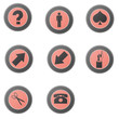 Modern Red Web Icon Set 7