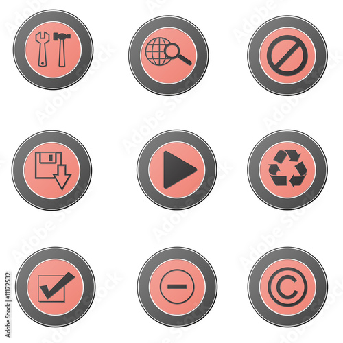 Illustration: Modern Red Web Icon Set 2 Modern Red Web Icon Set 2