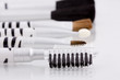 Professional make-up brushes on white background