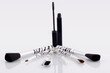 Professional make-up brushes on white background