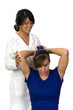 Physical therapist helps a patient