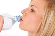 Foto: blonde female drinking water blonde female drinking water