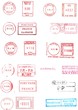 european postage meters isolated over white
