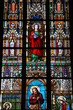 Stained-glass window in St.Vitus cathedral in Prague Stained-glass window in St.Vitus cathedral in Prague