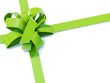 Big green bow with ribbons isolated on white Big green bow with ribbons isolated on white