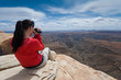 Woman with camcorder