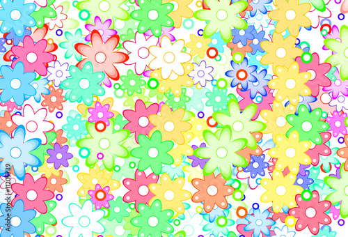 Illustration: Cute Spring Flowers Abstract Cute Spring Flowers Abstract