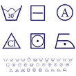 washing signs icon set