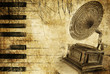 musical background in grunge style