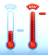 Vector: Thermometer graphic showing progress towards goal Thermometer graphic showing progress towards goal