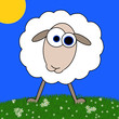 Sheep Cartoon Standing In Field