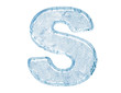 Ice font. Letter S.Upper case