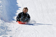 Boy Sledding Down the Hill Boy Sledding Down the Hill