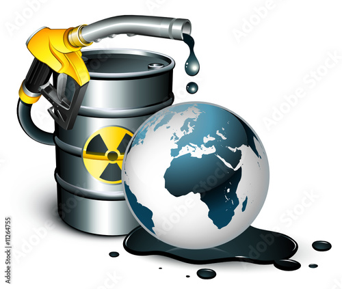 Vector: Concept planète terre polluée / ressources limitées Concept planète terre polluée / ressources limitées