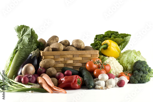 Photo: Huge variety of vegetables on white background Huge variety of vegetables on white background
