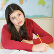 Teen girl doing homework