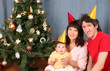 happy family on New year holiday happy family on New year holiday