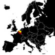 European map with Belgium highlighted