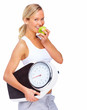 Health concepts - Smiling young blond on white