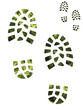 Camoflage and green boot prints Camoflage and green boot prints