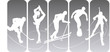Winter sport silhouettes