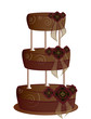 Chocolate tier cake isolated Chocolate tier cake isolated