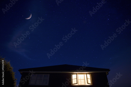 Photo: House and night sky House and night sky