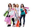 Four  beautiful girls with the  bags