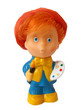 Rubber vintage art painter toy isolated on white