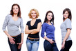 four sexy young happy girls