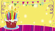 Birthday cake with candles. Vector Illustration
