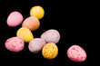 Easter eggs on black
