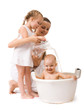 girl having bath