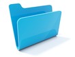 Empty blue folder icon isolated on white Empty blue folder icon isolated on white