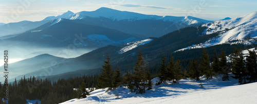 Winter mountain panorama Winter mountain panorama
