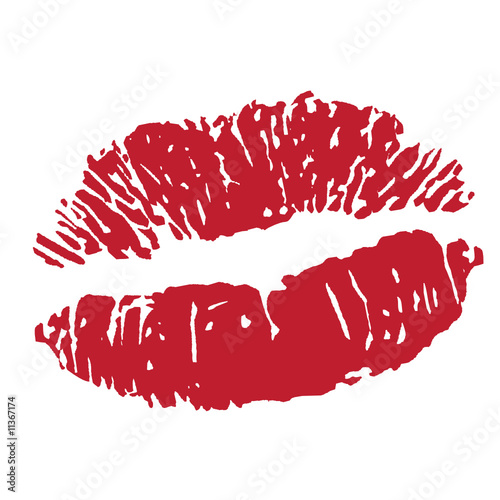 red lipstick kiss. Sexy lipstick kiss print icon