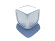 White 3D cube with rounded corners White 3D cube with rounded corners