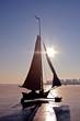 Ice sailing on the Gouwzee in the Netherlands