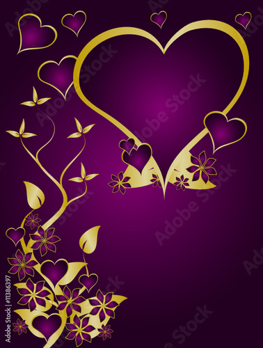 purple love heart background. Purple Hearts Valentines Day