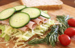 Tasty open sandwich on wholewheat bread Tasty open sandwich on wholewheat bread