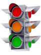 Ilustración: metall traffic lights on white background metall traffic lights on white background