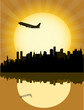 plane flying over new-york