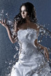 Bride On Blue Background