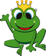 vector illustration of happy king  frog