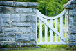 White Wood gate to a garden White Wood gate to a garden