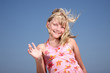 happy girl happy girl waving 