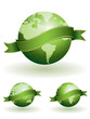 Glossy globes with banners